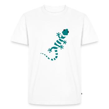 Gecko Salamander Lizard Reptile climbing gift - Men's Premium Organic T-Shirt - white - Front - Nico (187cm)