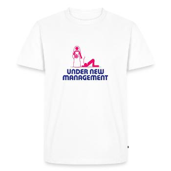Under new management - Men's Premium Organic T-Shirt - white - Front - Nico (187cm)