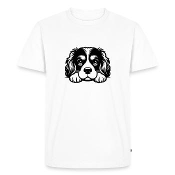 Reclining Cavalier Vector Design - Men's Premium Organic T-Shirt - white - Front - Nico (187cm)