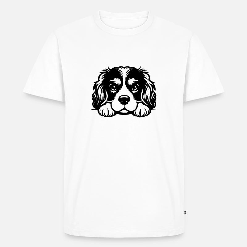 Reclining Cavalier Vector Design - Men's Premium Organic T-Shirt - white