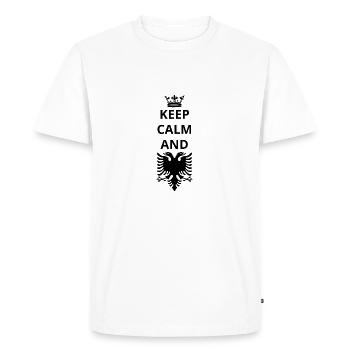 gift keep calm and ALBANIA png - Men's Premium Organic T-Shirt - white - Front - Nico (187cm)