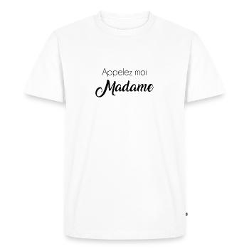 call me madam - Men's Premium Organic T-Shirt - white - Front - Nico (187cm)