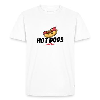 Hot-dogs, saucisses. Saucisse - T-shirt Premium bio Homme - blanc - Devant - Nico (187cm)