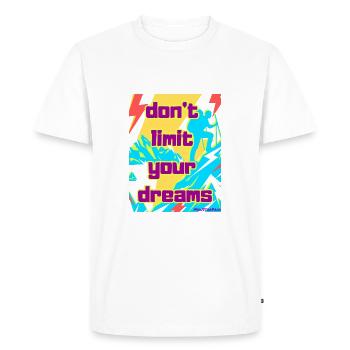 Don't limit your dreams - Men's Premium Organic T-Shirt - white - Front - Nico (187cm)