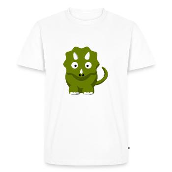 Dinosaur Comic Triceratops - Men's Premium Organic T-Shirt - white - Front - Nico (187cm)