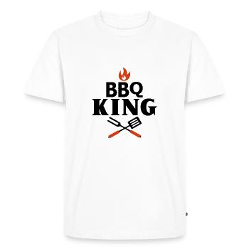 BBQ KING - Grill King - King Grilling - Men's Premium Organic T-Shirt - white - Front - Nico (187cm)