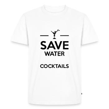 Alcool amusement - Save Water drink Cocktails - T-shirt Premium bio Homme - blanc - Devant - Nico (187cm)