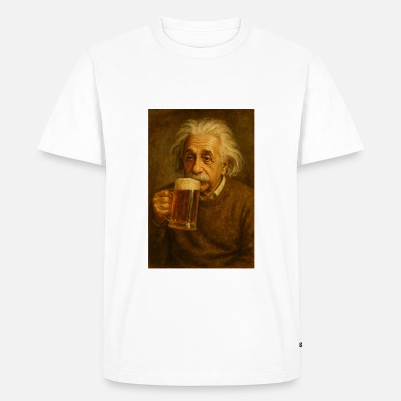 Einstein + Bier - Männer Premium Bio T-Shirt - undefined
