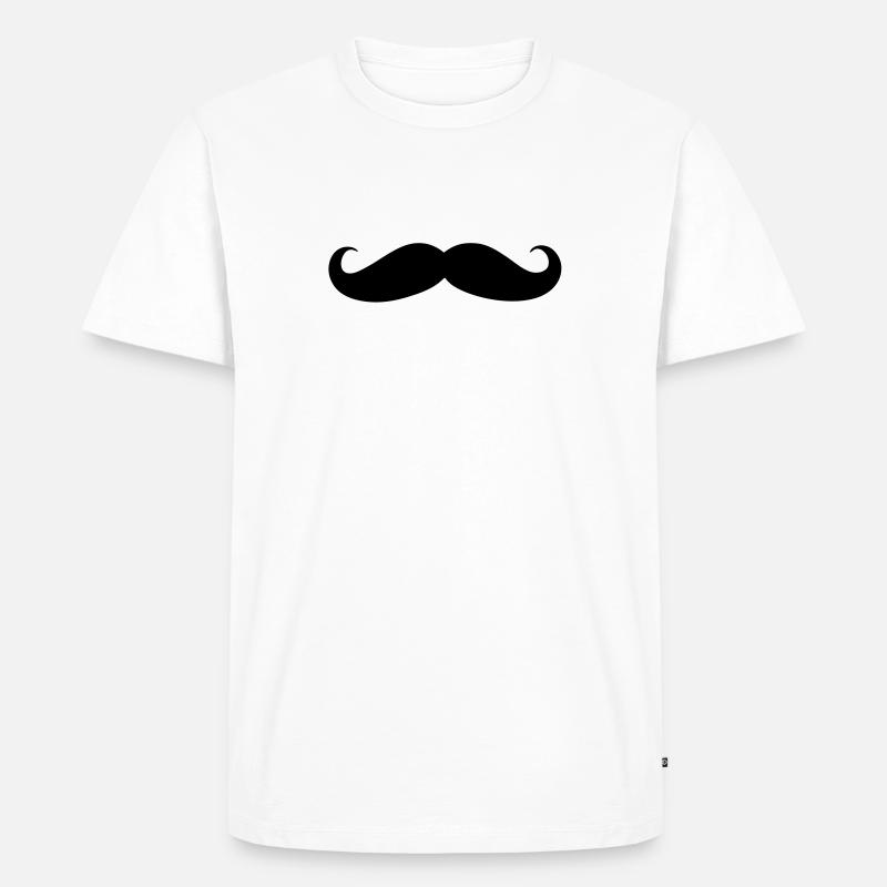 Schnurrbart - Männer Premium Bio T-Shirt - Weiß