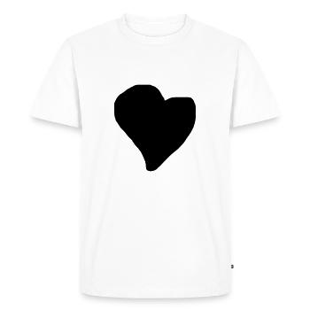 Coeur Noir Coeur Un cœur pour vous Cadeau - T-shirt Premium bio Homme - blanc - Devant - Nico (187cm)