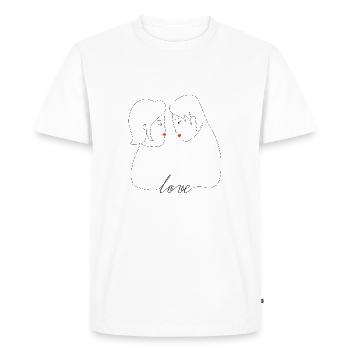 Love couple - Men's Premium Organic T-Shirt - white - Front - Nico (187cm)