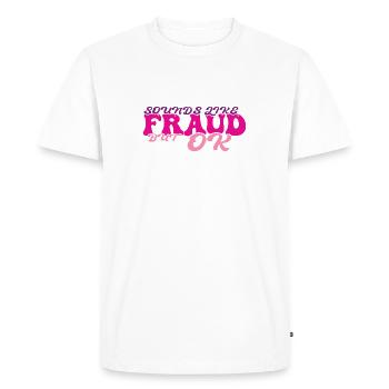 Sounds like fraud, pink design - Men's Premium Organic T-Shirt - white - Front - Nico (187cm)