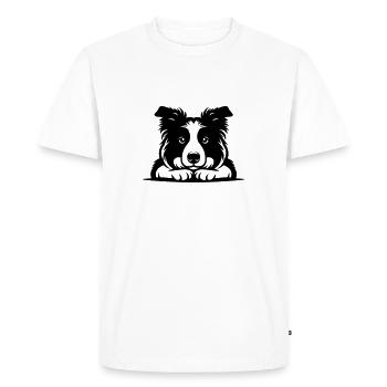 Lying Border Collie Vector Design - Men's Premium Organic T-Shirt - white - Front - Nico (187cm)