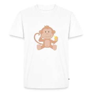 Banana Baby Monkey - Men's Premium Organic T-Shirt - white - Front - Nico (187cm)
