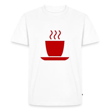 tasse de café en grains café tasse bohnen191 pot à café - T-shirt Premium bio Homme - blanc - Devant - Nico (187cm)
