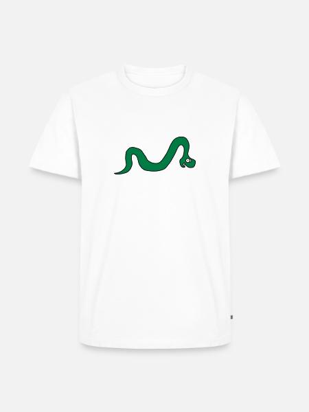 Funny Snake - Männer Premium Bio T-Shirt - Weiß