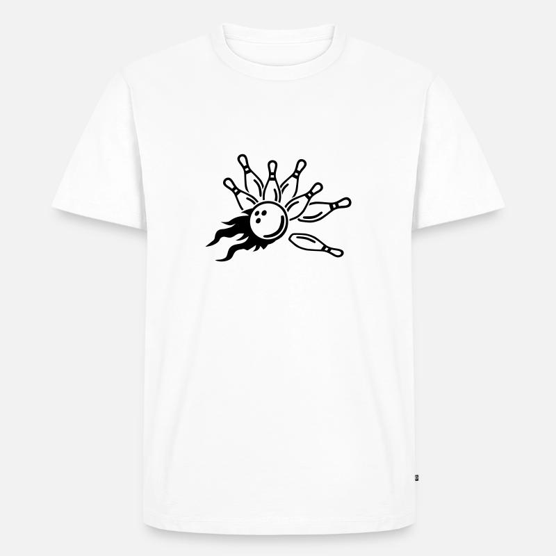 Bowling - Männer Premium Bio T-Shirt - Weiß
