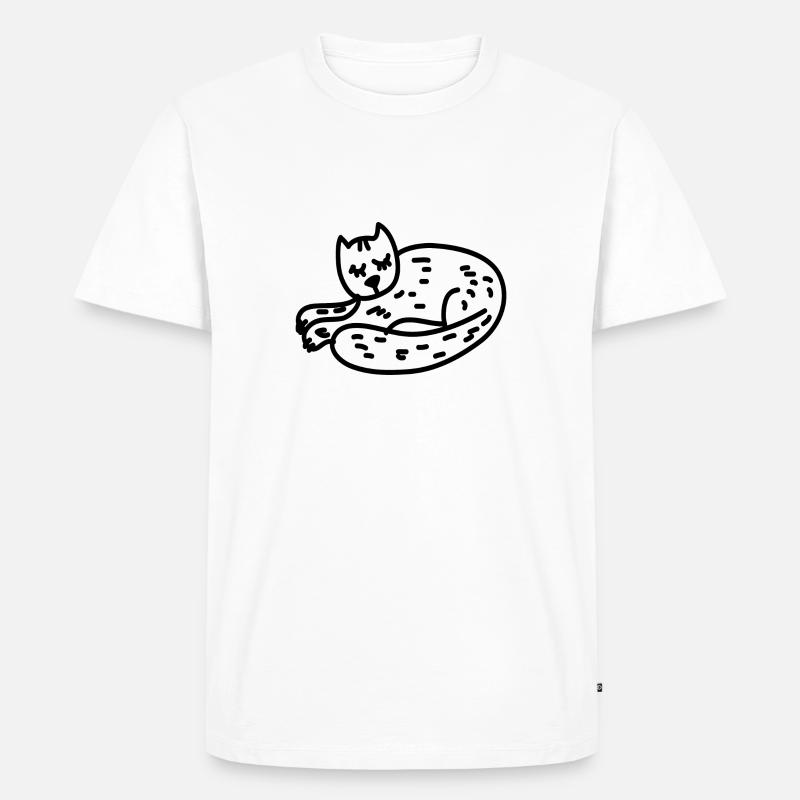 Katze - Männer Premium Bio T-Shirt - Weiß