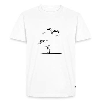 plus goélands - T-shirt Premium bio Homme - blanc - Devant - Nico (187cm)