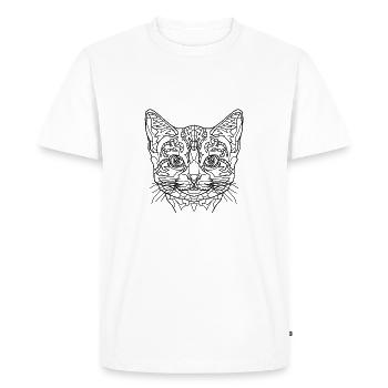 Art ligne Chat - T-shirt Premium bio Homme - blanc - Devant - Nico (187cm)