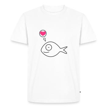 rose amoureuse de poisson - T-shirt Premium bio Homme - blanc - Devant - Nico (187cm)