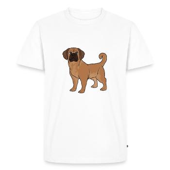 Puggle beagle carlin - T-shirt Premium bio Homme - blanc - Devant - Nico (187cm)