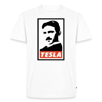 Nikola Tesla - T-shirt Premium bio Homme - blanc - Devant - Nico (187cm)