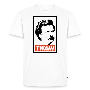 Mark Twain - Men's Premium Organic T-Shirt - white - Front - Nico (187cm)