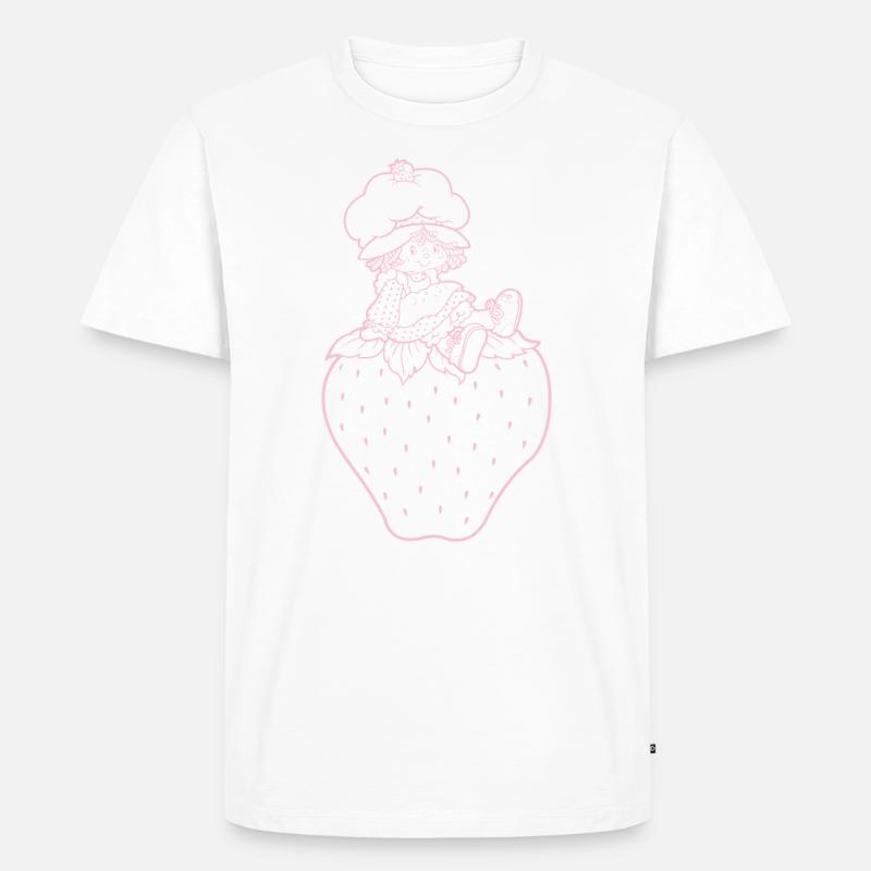 Emily Erdbeer Auf Einer Erdbeere In Rosa - Männer Premium Bio T-Shirt - Weiß