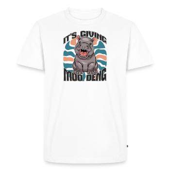 Moo Deng - T-shirt Premium bio Homme - blanc - Devant - Nico (187cm)