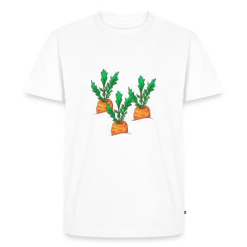 Carottes Carottes Carottes Rüebli Racines Riebli - T-shirt Premium bio Homme - blanc - Devant - Nico (187cm)