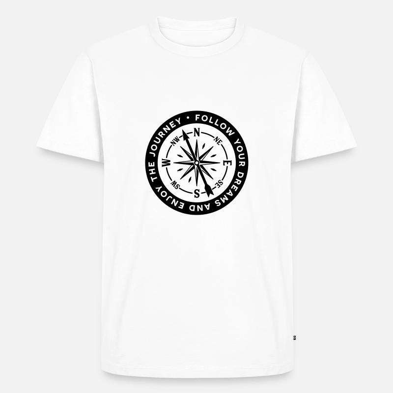 Kompass - Männer Premium Bio T-Shirt - Weiß