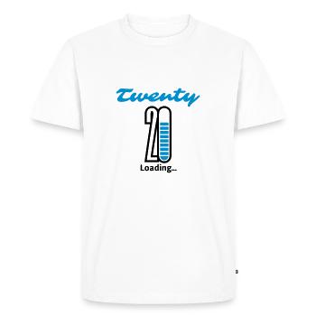 Twenty Loading ... - Men's Premium Organic T-Shirt - white - Front - Nico (187cm)