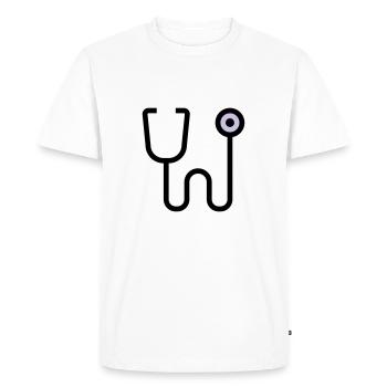Stethoscop examination by the doctor physician - Men's Premium Organic T-Shirt - white - Front - Nico (187cm)