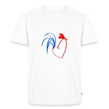 coq bleu blanc rouge - T-shirt Premium bio Homme - blanc - Devant - Nico (187cm)