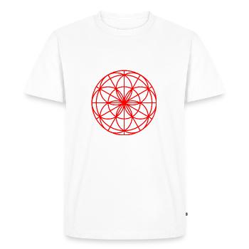 Mandala rouge clair - T-shirt Premium bio Homme - blanc - Devant - Nico (187cm)