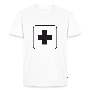 premiers soins - T-shirt Premium bio Homme - blanc - Devant - Nico (187cm)