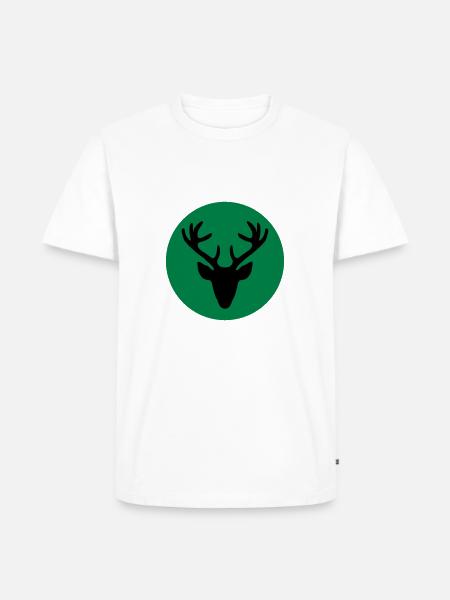 Traditional Christmas motive HIrschkopf / Dirndl - Men's Premium Organic T-Shirt - white