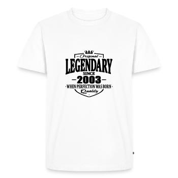 Legendary since 2003 - Men's Premium Organic T-Shirt - white - Front - Nico (187cm)