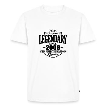 Legendary since 2008 - Men's Premium Organic T-Shirt - white - Front - Nico (187cm)