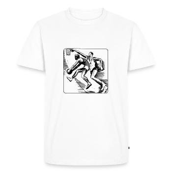 basketball - Men's Premium Organic T-Shirt - white - Front - Nico (187cm)