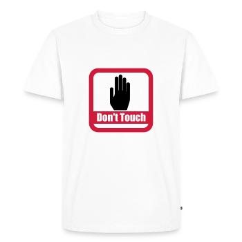sign dont touch - T-shirt Premium bio Homme - blanc - Devant - Nico (187cm)