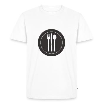 couverts vaisselle flatware silverware cutlery154 - T-shirt Premium bio Homme - blanc - Devant - Nico (187cm)