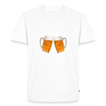 Two glasses full of beer and foam - Men's Premium Organic T-Shirt - white - Front - Nico (187cm)