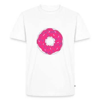 rose Donut - T-shirt Premium bio Homme - blanc - Devant - Nico (187cm)