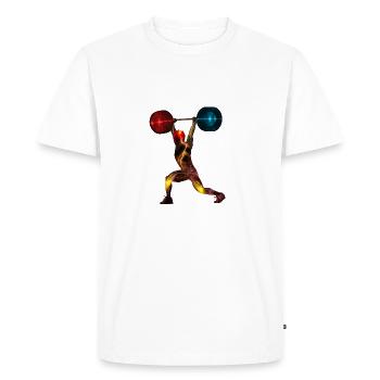 spacy weightlifter - Men's Premium Organic T-Shirt - white - Front - Nico (187cm)