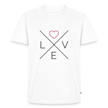 LOVE <3 Compass - T-shirt Premium bio Homme - blanc - Devant - Nico (187cm)