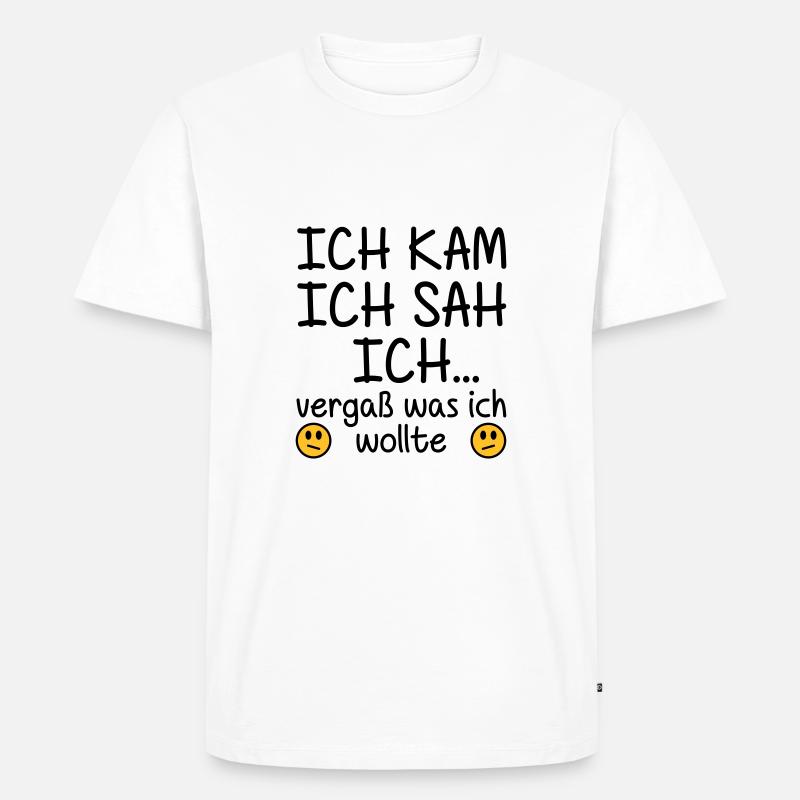 Ich kam, ich sah, ich - Männer Premium Bio T-Shirt - Weiß