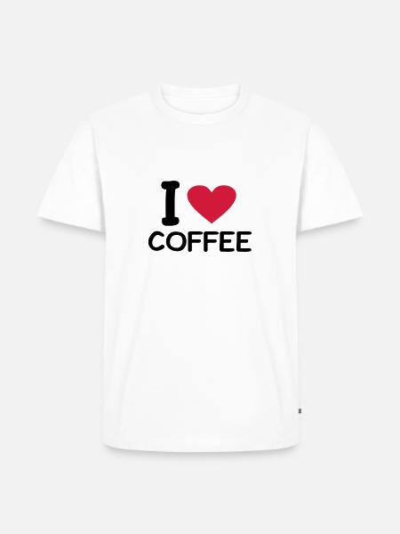 I love coffee - Men's Premium Organic T-Shirt - white