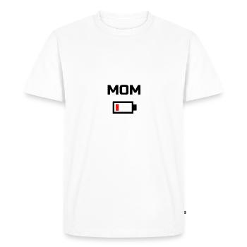 MOM T-shirt à faible énergie pour batterie BLACK LABELED - T-shirt Premium bio Homme - blanc - Devant - Nico (187cm)